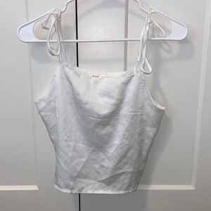 White silk tank top